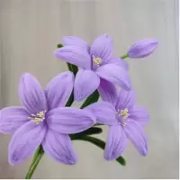 兆邦 简易版百合花手工DIY材料包加密扭扭棒手工花束 10朵花+3花苞淡紫(不带胶枪)