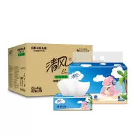 清风 3层100抽/包*6包 抽取式面巾纸 BR40AB 4提箱装24包