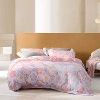 水星家纺 冬日牛奶绒甜心柠檬珊瑚绒柔软防静电床品四床品套件 甜心柠檬 推荐1.8米床(可搭配220cm×240cm被芯)