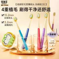 倍加洁羽感奢柔宽薄宽头软毛牙刷单支装*2支