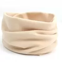 双面德绒围脖冬季保暖神器脖套防风防寒围脖护颈男女围脖德绒围巾-加厚保暖：【杏色】1个装-加绒加厚