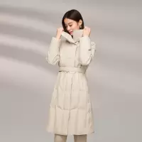 波司登(BOSIDENG) 冬季新款女士中长款休闲百搭鹅绒保暖羽绒服外套B40144144