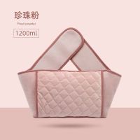 BYXAS德国TUV认证热水袋注水暖水袋热敷暖肚子充灌水 中号1200ml腰带珍珠粉