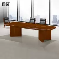 国翌 GY-HYZ-241276办公桌洽谈桌会议桌办公家具培训桌长方形桌木质桌红胡桃色桌 2400*1200*760mm
