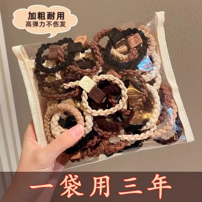 简约发圈加粗高弹力无接缝头绳头饰发饰皮筋ins头学生高颜值