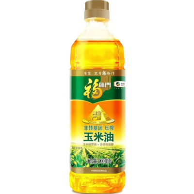 中粮福临门非转基因压榨玉米油900m1