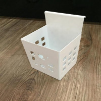 办公桌屏风挂件笔筒金属挂件标志牌悬挂式笔筒 白色单格笔筒