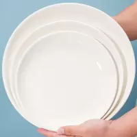 釉夏 GJXBP 盘子高级感 陶瓷蒸鱼盘耐高温 白色 10英寸