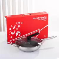 乐厨贺鲤 不锈钢蜂窝炒锅加厚不沾锅家用电磁炉通用炒锅无涂层平底锅32CM