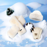 eilei-8002暖绒套装三(蒙古帽+围巾+手套)