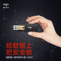 爱国者(aigo) L8302 256GB USB3.2 U盘 写保护 防病毒入侵 防误删 高速读写 黑色 单位:个