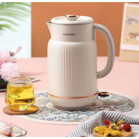 大宇(DAEWOO)电热水壶家用双层防烫 304不锈钢内胆开水壶DYSH-15F82 白