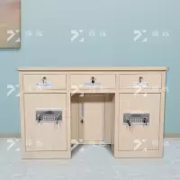 臻远BXZ-03钢制保险桌可投币收银财务桌1.2m白木纹双电子锁