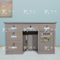 臻远BXZ-08钢制保险桌可投币收银财务桌1.2m黑枫木五斗电子锁