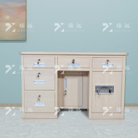 臻远BXZ-04钢制保险桌可投币收银财务桌1.2m白木纹五斗电子锁