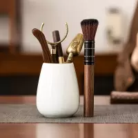 苏氏陶瓷(SUSHI CERAMICS) 茶具配件影青茶道六君子黑檀木茶针匙托茶铲茶夹