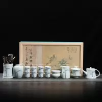 MULTIPOTENT功夫茶具整套陶瓷套装精美伴手礼盒装手绘荷花套组