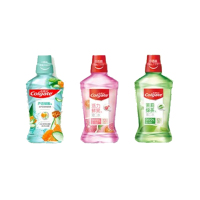 高露洁漱口水贝齿清新茶健减少细菌无酒精预防蛀牙500ml(随机发货)