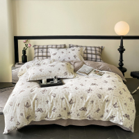杉杉(FIRS)(C)铂金棉磨毛抗菌四件套-蝴蝶 铂金棉(含抗菌助剂)被套200*230cm
