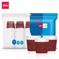 得力(deli)一次性纸杯280ML LL201 50只/袋 单位:袋