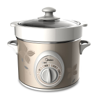 美的 BGH20A 电炖锅 白瓷2L 家用保温小型迷你燕窝炖盅 机械式 防溢两档