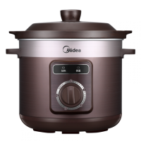 美的 TGH40D 电炖盅 4L家用大容量 电炖锅红陶电炖煲汤锅