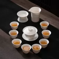 苏氏陶瓷(SUSHI CERAMICS)羊脂玉瓷丰谷三才盖碗礼盒组 170ML
