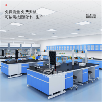 弗莱仕 实验台 实验室工作台化验室操作台化验桌 2米钢木湖蓝色边台