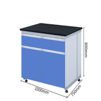 弗莱仕 实验台 实验室工作台化验室操作台化验桌 1米钢木湖蓝色边台