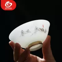 MULTIPOTENT功夫茶杯主人杯大师黄旭东作品冰凝玉薄胎高山流水单杯伴手礼盒