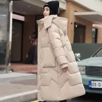 欧洲站2024冬季新款可拆卸帽棉衣女中长款过膝加厚棉袄棉服女外套
