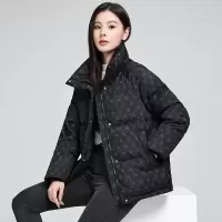 棉衣女短款2024冬季新款韩版显瘦加厚印花立领百搭棉祅棉服女外套