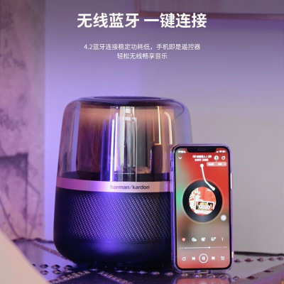 哈曼卡顿(Harman/Kardon) 音乐曜石 Allure Essential 桌面电脑蓝牙音箱电脑音响 黑色