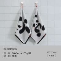 洁丽雅纯棉毛巾卡通熊猫a类新疆棉黑白可爱家用洗脸巾70*34cm 2条装