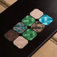苏氏陶瓷(SUSHI CERAMICS)功夫茶杯垫国潮风台湾锦缎杯垫8个装9*9cm