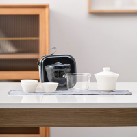 苏氏陶瓷(SUSHI CERAMICS)旅行茶具 中国白羊脂玉便捷茶具快客杯套装
