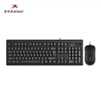 双飞燕(A4TECH)WKM-1000 键鼠套装有线外接键盘鼠标套装有线 黑色/套