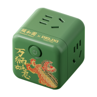 德力西电气(DELIXI) X颐和园联名灵感魔方排插 绿CD98H-CK4X/B(L) YHY