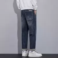 男装休闲牛仔裤四季款时尚港风潮牌锥形哈伦新款弹性长绒棉直筒裤