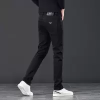 纯黑色男裤牛仔裤高端时尚弹力直筒裤男款百搭修身显瘦休闲裤男士_163287