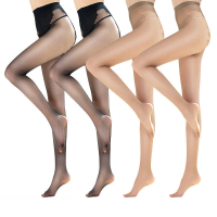 浪莎丝袜超薄夏季连裤袜黑肉色蝴蝶裆部打底裤4双均码ZT6648-4