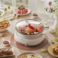 小熊(Bear)电火锅电炒锅电煮锅多功能锅大火力涮锅家用焖锅煎锅大容量煮煎涮烤火锅电热锅4升可分体DHG-C40T1