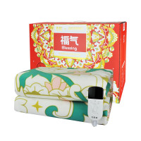 彩虹全线路安全保护双控双温电热毯(特大宽幅)舒适绒2米*1.8米,花色随机[敦煌联名款] 1888