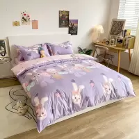 北极绒甜甜兔四件套BJRJ212 被套200x230cm 床单230x230cm 枕套48x74cm*2