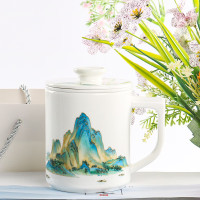 北国风光 骨瓷杯 TS-0497L-千里江山图