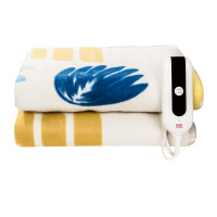 彩虹全线路安全保护调温电热毯(单人)舒适绒1.6米*1米,花色随机,开关随机1311A*