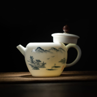 苏氏陶瓷(SUSHI CERAMICS)手绘功夫泡茶壶国潮山水画陶瓷茶壶 220ML