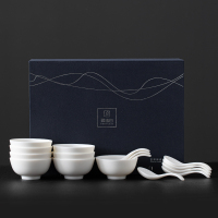 苏氏陶瓷(SUSHI CERAMICS)餐具套装中国白羊脂玉瓷高档餐碗16头餐具礼盒套装口径12.4cm