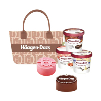 哈根达斯冰激凌礼盒牛乳味草莓味小纸杯秋月物语353g