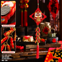 九洲豪 新年装饰摆件 鞭炮挂件 过年春节2025蛇年 福狮 一对
